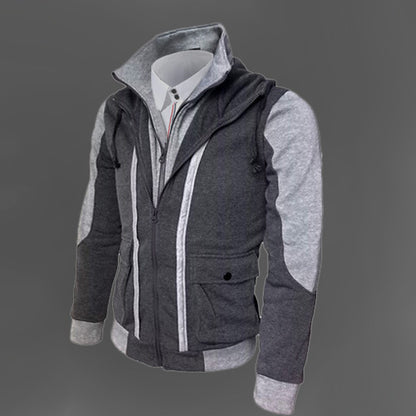 Cardigan à capuche en coton Loom & Soul pour homme – Veste zippée coupe slim pour le printemps