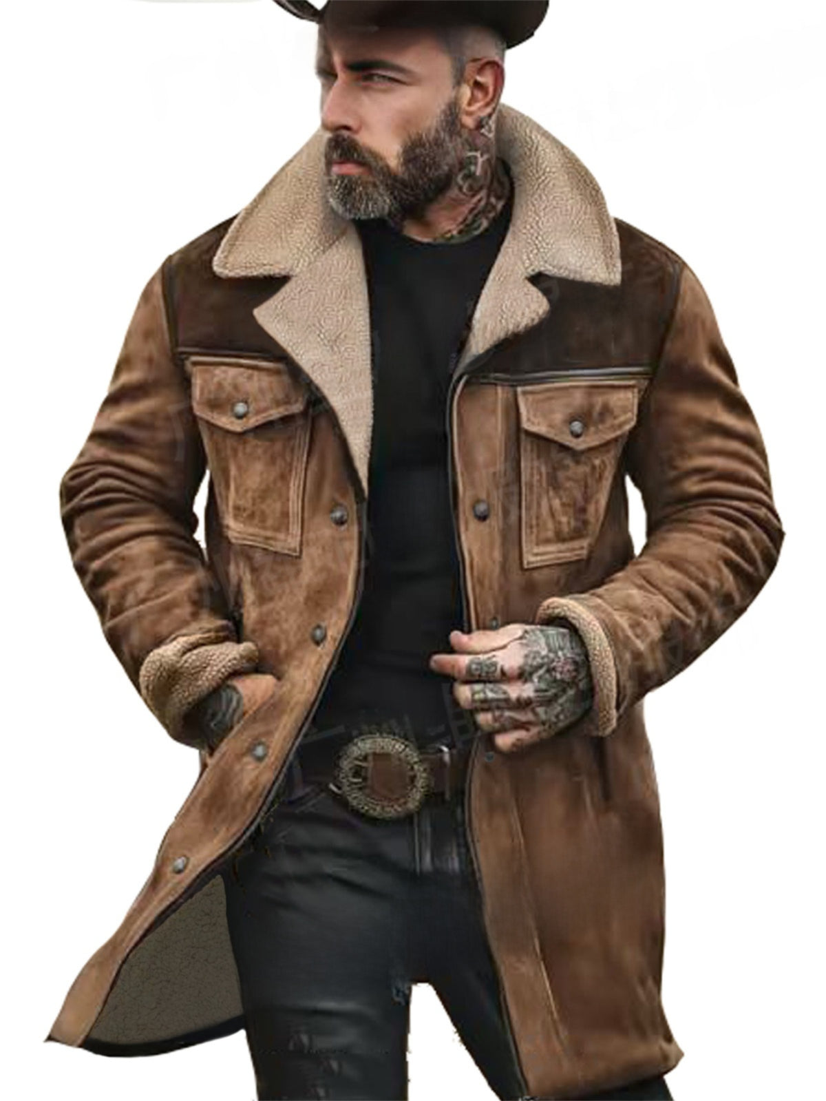 Blouson utilitaire color-block homme – Manteau en mélange de coton multi-poches