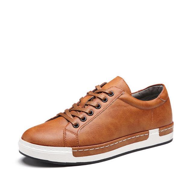 Chaussures homme artisanales Loom & Soul – Baskets basses à lacets, talon plat, semelle antidérapante en caoutchouc, intérieur en PU et semelle intérieure amortie