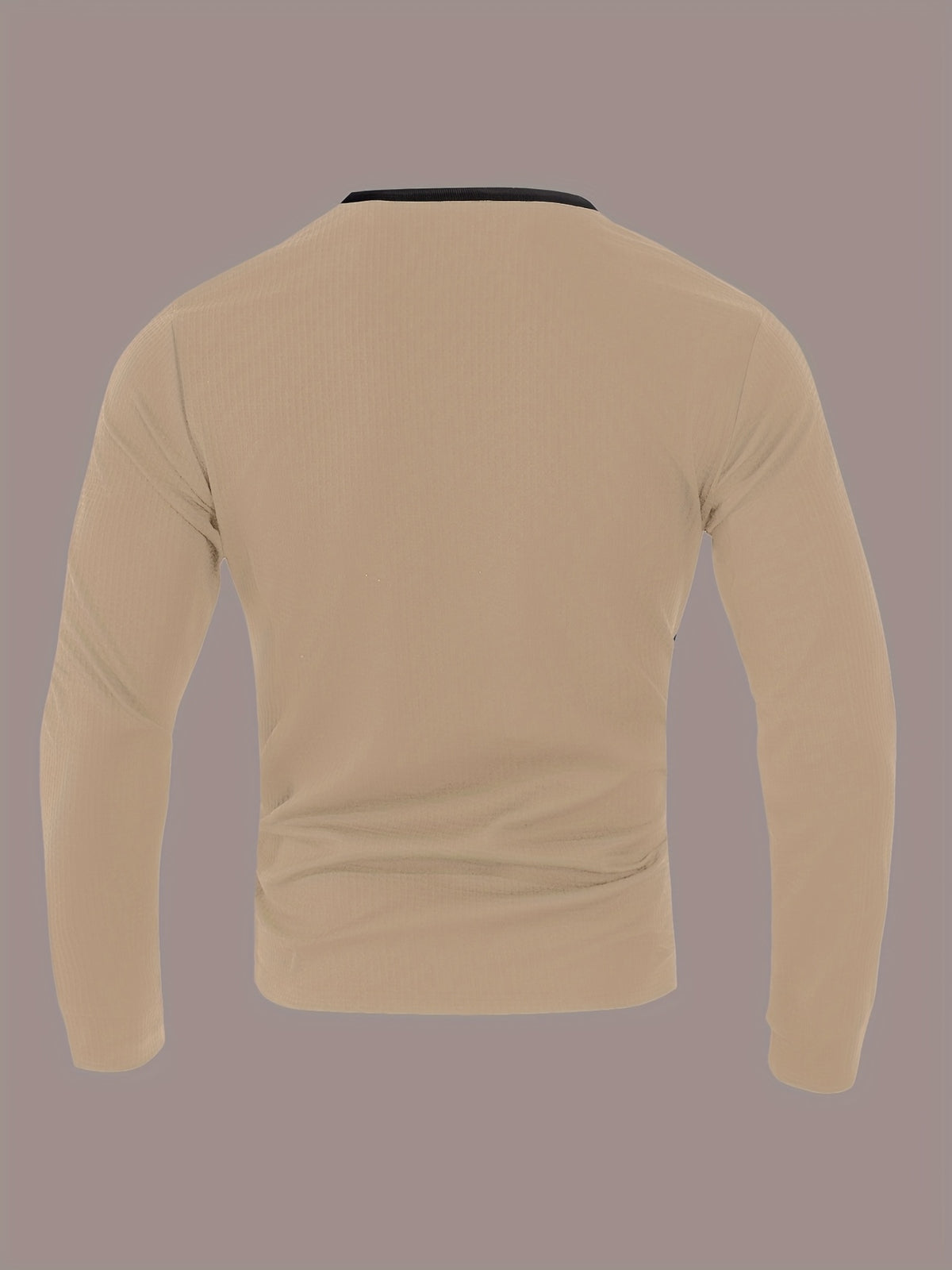 Men’s Waffle Henley Shirt – White & Black All-Season Button Top
