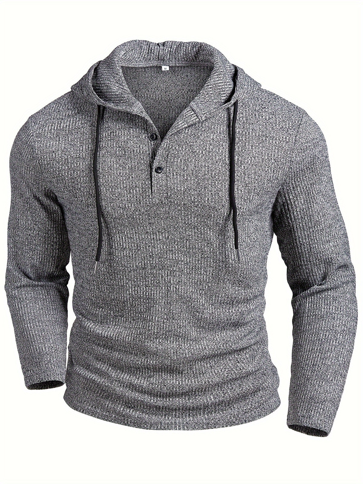 Chemisier Henley côtelé pour homme – Haut tricoté doux à manches longues pour l'automne