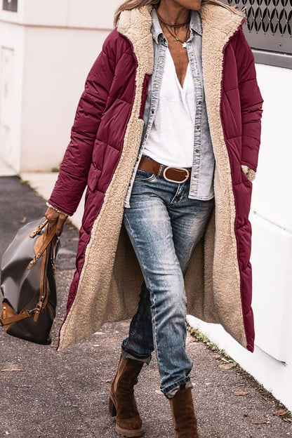 Manteau long Street Chic™ Loom & Soul — Veste mi-longue en mélange de coton pour femme avec poches | Élégante, confortable et confiante