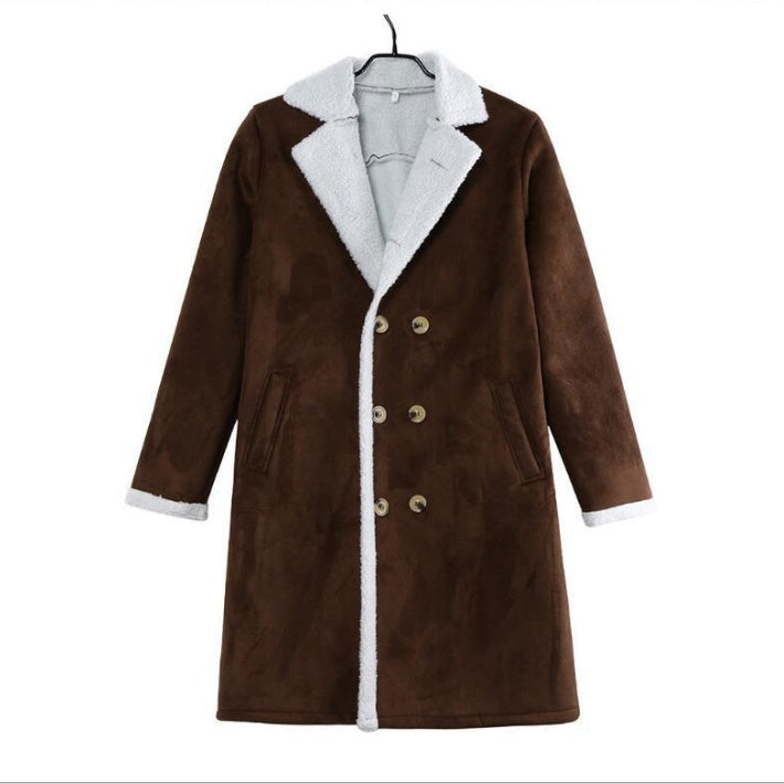 Loom & Soul™ Men’s Winter Trench Coat – Classic Solid Color Long Sleeve Overcoat for Timeless Style