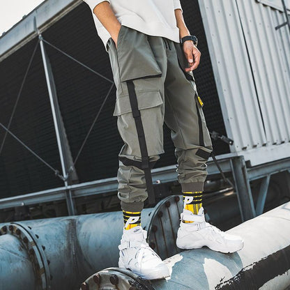 Loom & Soul Workwear Trousers – Japanese Tooling Loose Overalls, Mid-Waist Drawstring, All-Season Cotton-Blend