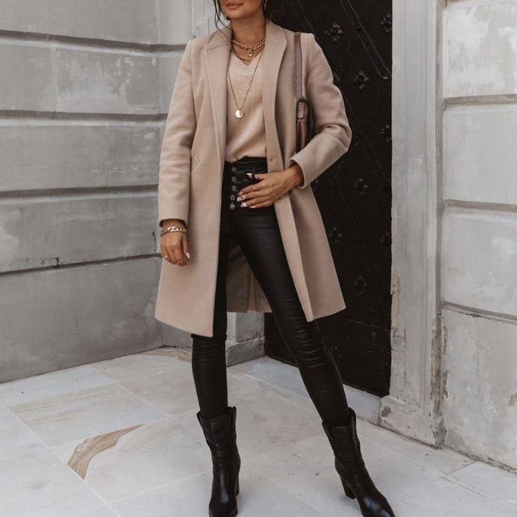 Loom & Soul™ Women’s Oversized Korean Bomber Jacket – Warm Lapel Collar Winter Coat for Effortless Street Style