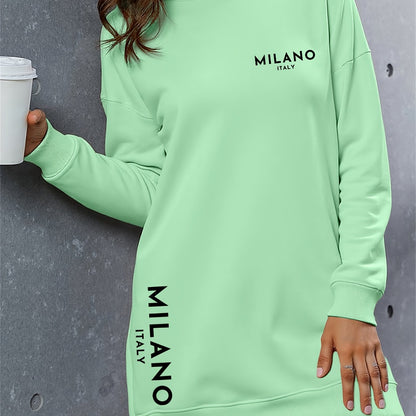 Women’s “MILANO” Oversized Hoodie Dress – Warm Long Pullover