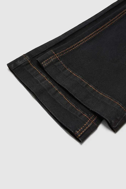 Women’s High-Rise Bootcut Jeans – Tummy Control Double-Button Denim