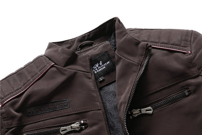 Loom & Soul™ Men’s Fashion PU Leather Jacket – Classic Street Style Biker Coat with Modern Edge