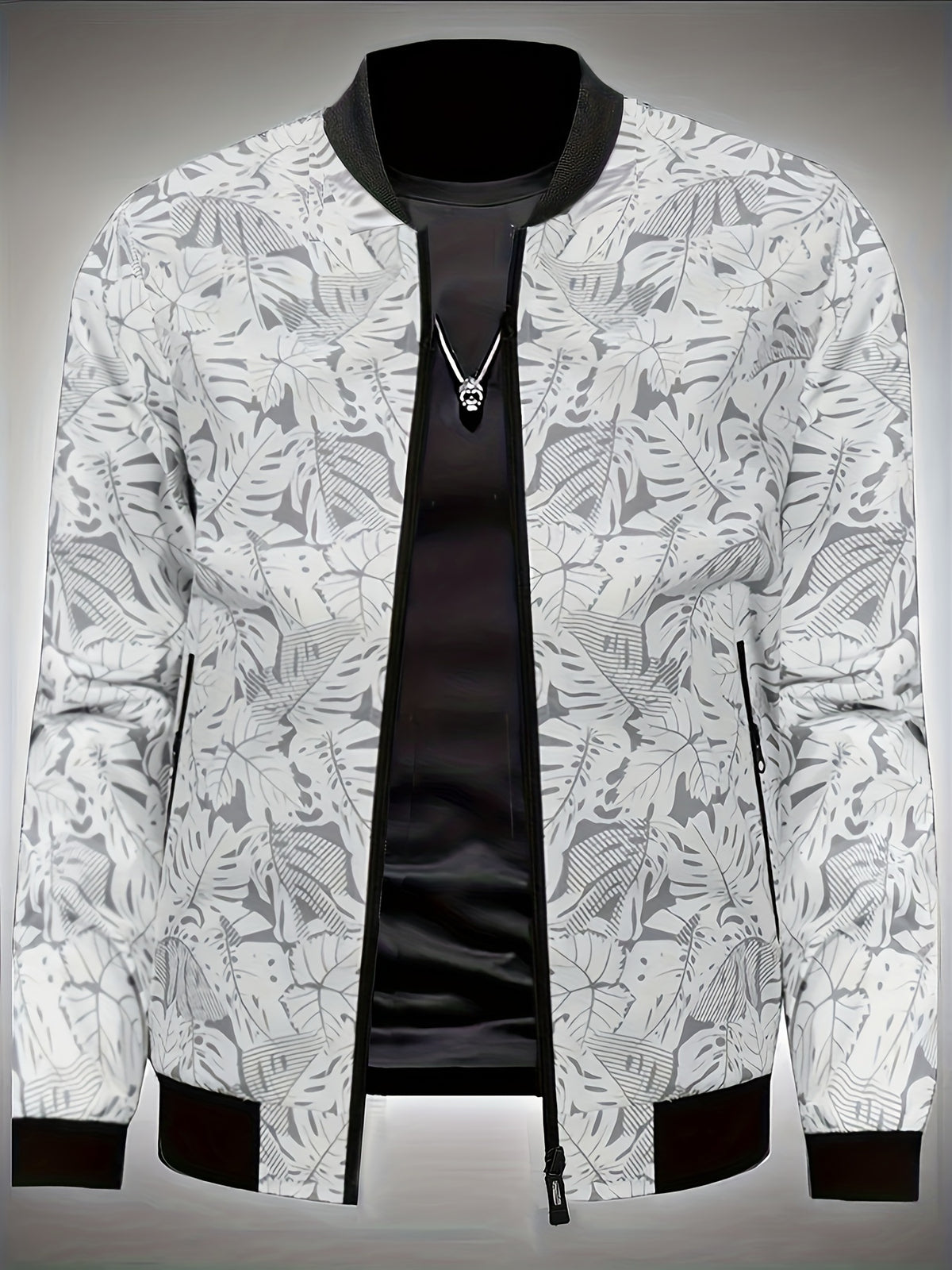 Veste de baseball imprimée pour homme – Manteau léger et décontracté à fermeture éclair style urbain