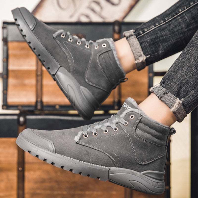 Bottines chaudes Loom & Soul pour hommes – Chaussures d'hiver confort en suède pelucheux