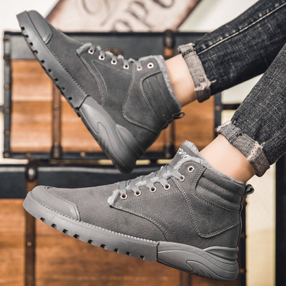 Bottines chaudes Loom & Soul pour hommes – Chaussures d'hiver confort en suède pelucheux