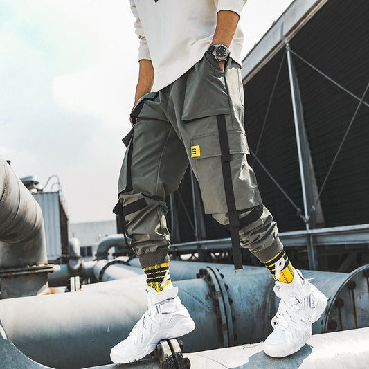 Loom & Soul Workwear Trousers – Japanese Tooling Loose Overalls, Mid-Waist Drawstring, All-Season Cotton-Blend