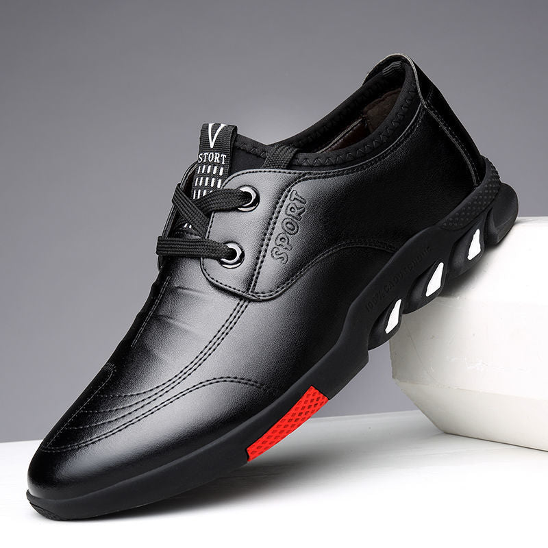 Chaussures de ville classiques plates en cuir PU pour hommes Loom & Soul™ – pour le travail et les occasions formelles