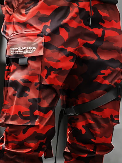 Pantalon Cargo Camouflage Homme – Pantalon de Rue Ample Multi-Poches