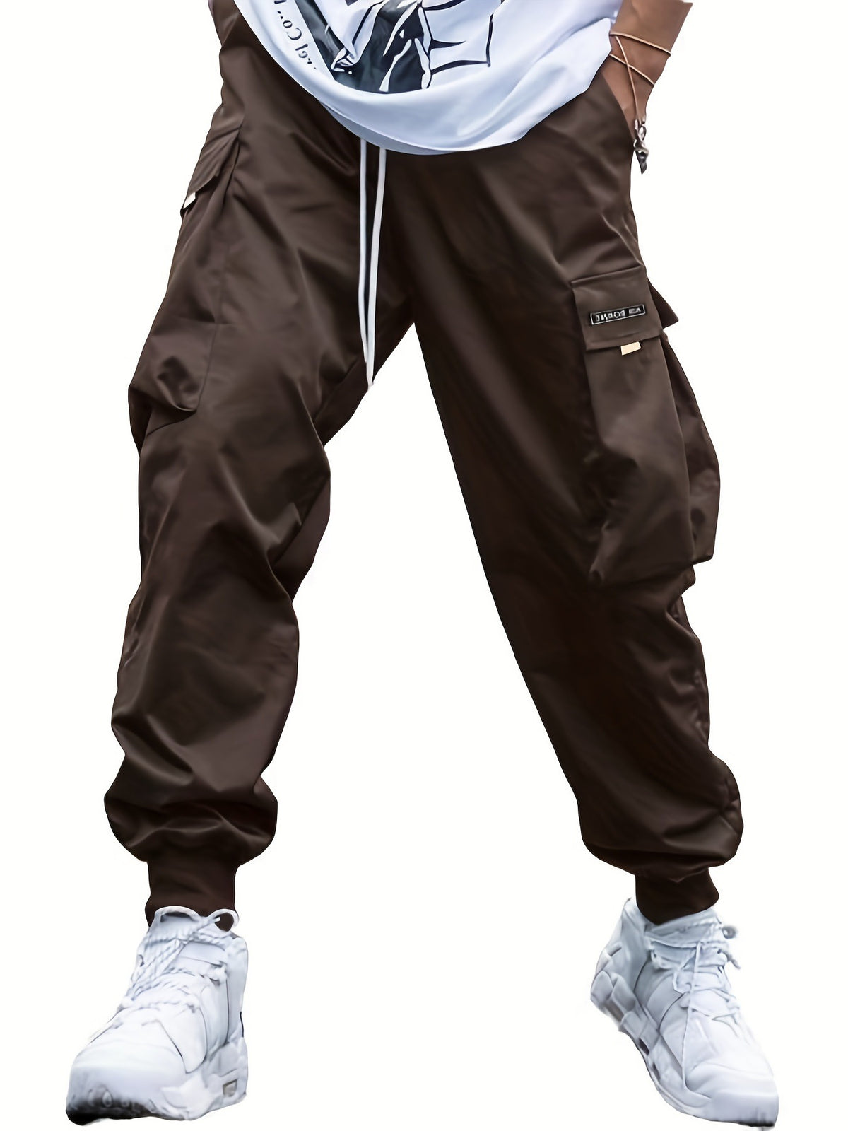 Loom & Soul™ Pantalon cargo pour homme – Pantalon de survêtement style hip-hop avec cordon de serrage et multiples poches
