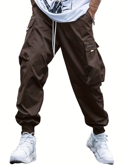 Loom & Soul™ Pantalon cargo pour homme – Pantalon de survêtement style hip-hop avec cordon de serrage et multiples poches