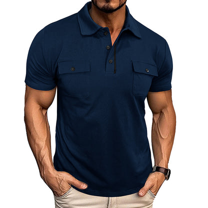 Polo d'été Loom & Soul™ pour homme – Haut à revers et manches courtes avec poche poitrine
