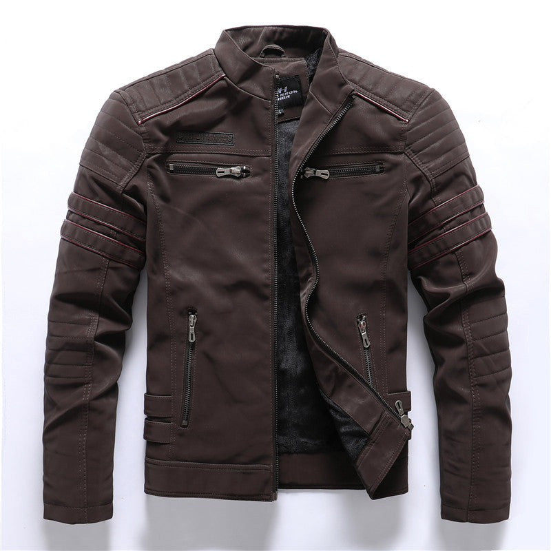Loom & Soul™ Men’s Fashion PU Leather Jacket – Classic Street Style Biker Coat with Modern Edge