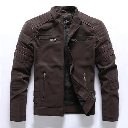 Loom & Soul™ Men’s Fashion PU Leather Jacket – Classic Street Style Biker Coat with Modern Edge