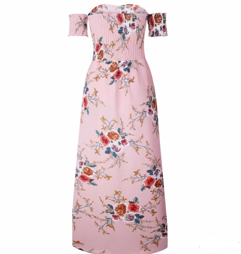 Boho Off-Shoulder Maxi Dress – Summer Beach Flow Dress for Women