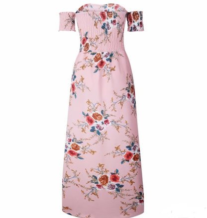 Boho Off-Shoulder Maxi Dress – Summer Beach Flow Dress for Women