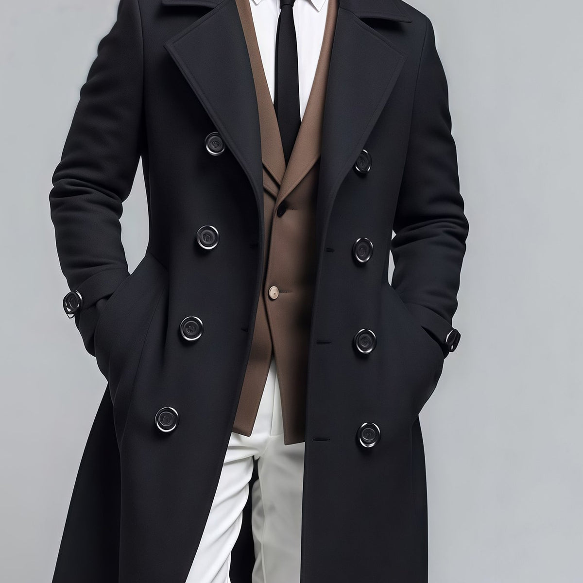 Men’s 3-in-1 Mid-Length Jacket – Double Breasted Coat