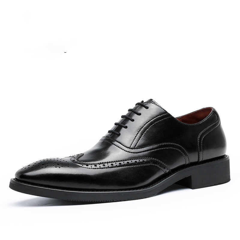 Chaussures Richelieu en cuir véritable pour hommes Loom & Soul™ – Chaussures habillées à semelle en caoutchouc antidérapante pour les affaires et les tenues formelles