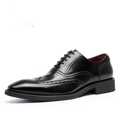 Chaussures Richelieu en cuir véritable pour hommes Loom & Soul™ – Chaussures habillées à semelle en caoutchouc antidérapante pour les affaires et les tenues formelles