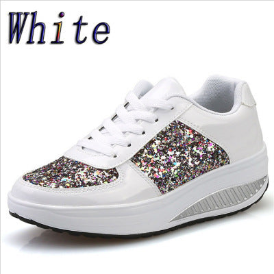 Baskets montantes à sequins Loom & Soul™ pour femme – Chaussures vulcanisées en toile et cuir avec bride arrière