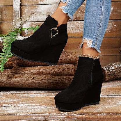 Botines de plataforma gruesa para mujer – Botas de moda con cremallera atrevida