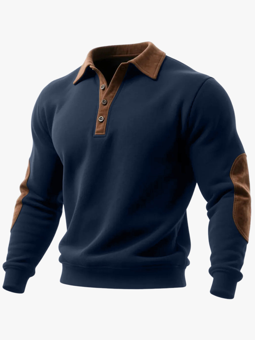 Men’s Ethnic Style 3D Printed Half-Zip Pullover – Casual Loose Long Sleeve