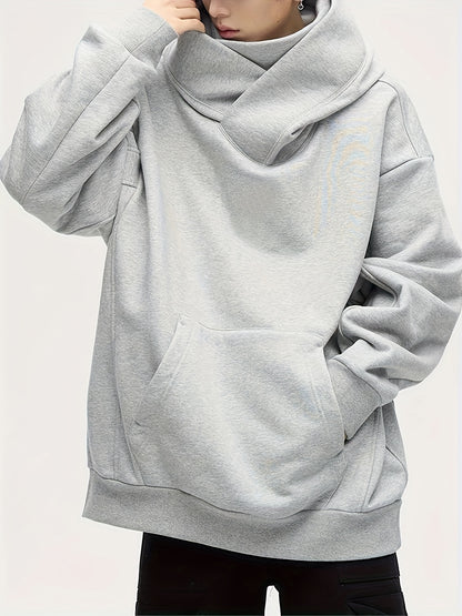 Men’s Oversized Plush Hoodie – High Street Ninja Style Pullover