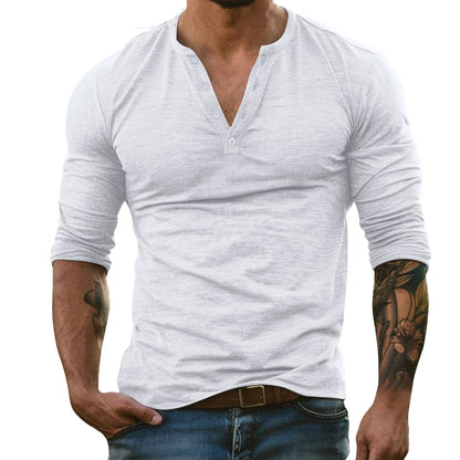 T-shirt à manches longues en mélange de bambou pour hommes – Col rond décontracté en coton doux