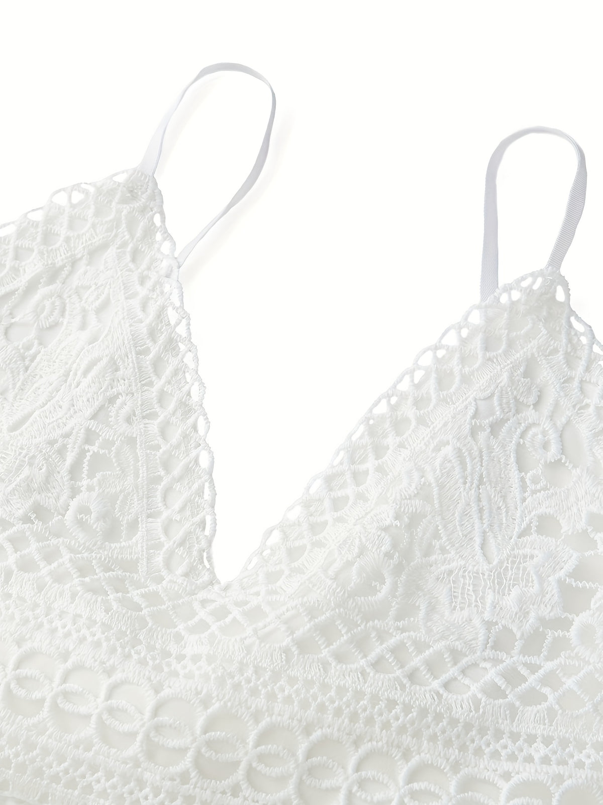 Robe courte blanche en dentelle à fines bretelles – Mini-robe élégante avec nœud au dos