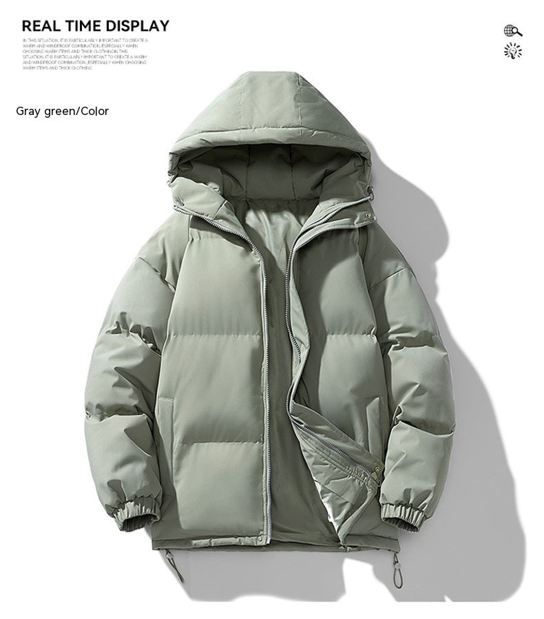 Loom & Soul™ Manteau à capuche d'hiver pour homme – Veste zippée rembourrée en coton épais pour la chaleur et le style au quotidien