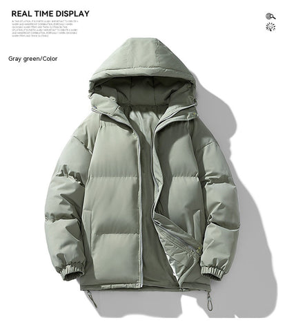 Loom & Soul™ Manteau à capuche d'hiver pour homme – Veste zippée rembourrée en coton épais pour la chaleur et le style au quotidien