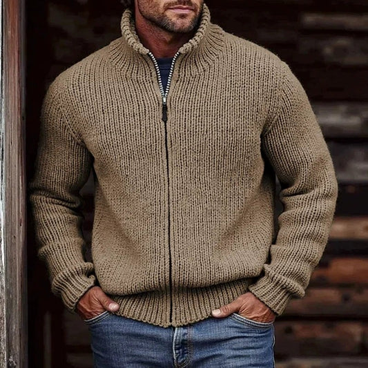 Men’s 3D Print Zip-Up Jacket – Long Sleeve Casual Cardigan