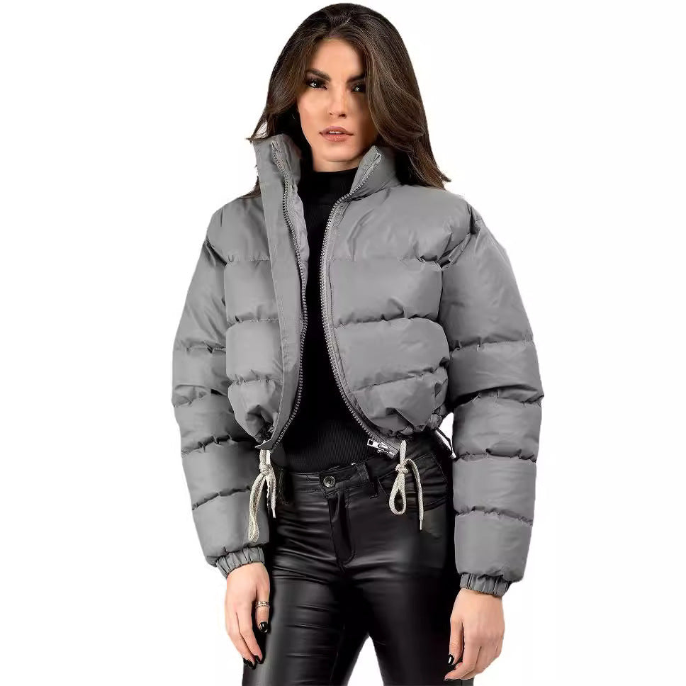 Loom & Soul™ Women’s Down Jacket – Bohemian Short Puffer Coat with Silk-Cotton Fill and Retro Flair