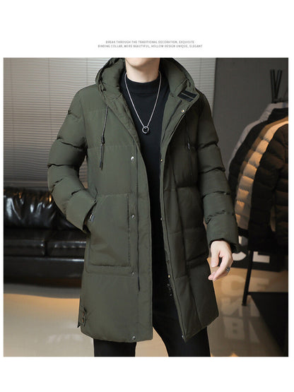 Men’s Hooded Puffer Jacket – Thick Warm Outdoor Coat
