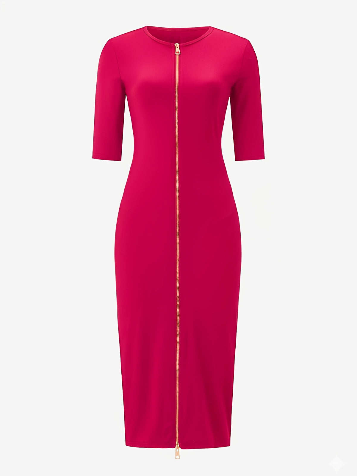 Robe midi moulante à encolure bateau – Robe élégante à manches courtes et coupe ajustée