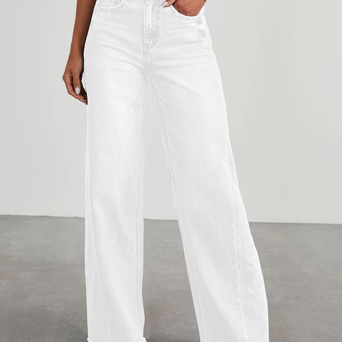 Jean taille haute ample pour femme – Denim décontracté extensible