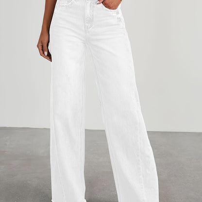 Jean taille haute ample pour femme – Denim décontracté extensible