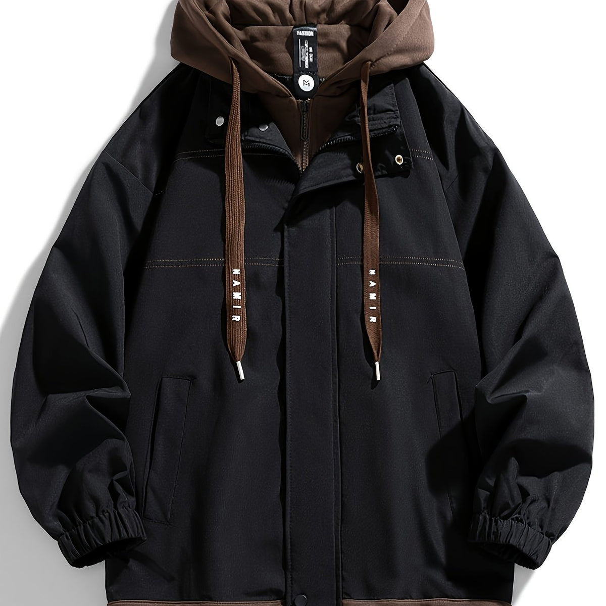 Veste zippée color block Loom & Soul pour homme – Coupe-vent léger à capuche