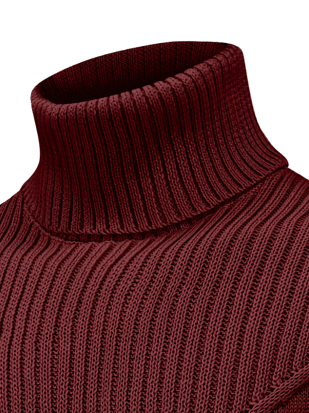 Suéter de cuello alto trenzado vintage para hombre – Jersey de punto clásico