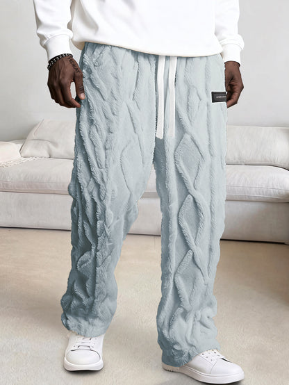 Men’s Fleece-Lined Lounge Pants – Warm Drawstring Winter Comfort
