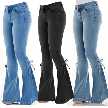 Loom & Soul™ Jean stretch taille mi-haute – Jean délavé coupe slim femme