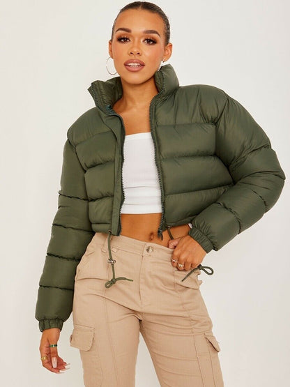 Loom & Soul™ Women’s Down Jacket – Bohemian Short Puffer Coat with Silk-Cotton Fill and Retro Flair