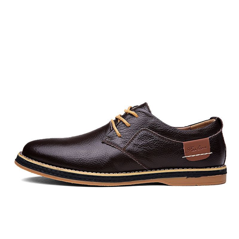 Loom & Soul™ – Chaussures Richelieu décontractées en cuir pour homme – Chaussures d'affaires basses de style britannique avec confort respirant et semelle en caoutchouc
