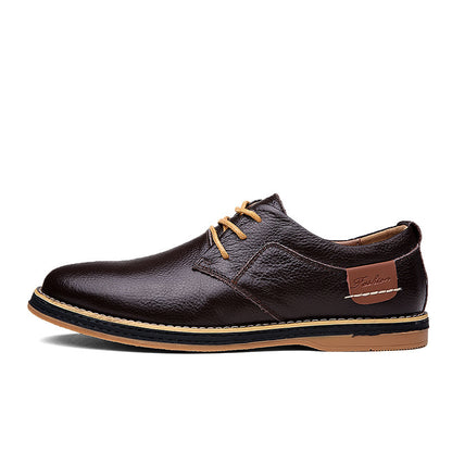 Loom & Soul™ – Chaussures Richelieu décontractées en cuir pour homme – Chaussures d'affaires basses de style britannique avec confort respirant et semelle en caoutchouc