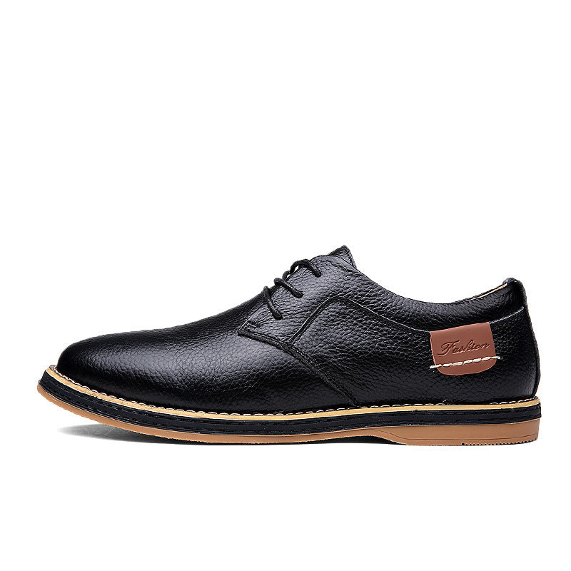 Loom & Soul™ – Chaussures Richelieu décontractées en cuir pour homme – Chaussures d'affaires basses de style britannique avec confort respirant et semelle en caoutchouc